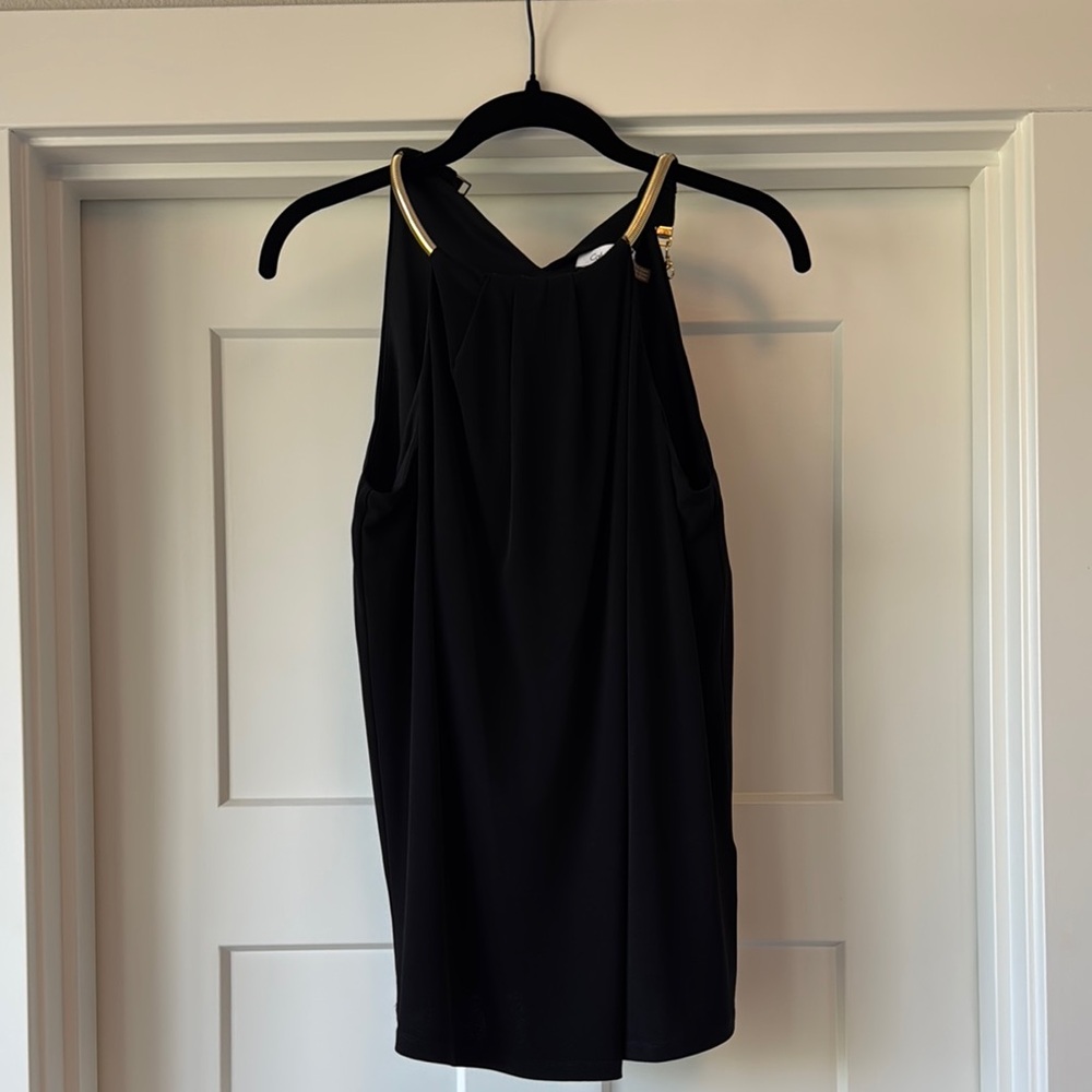 Calvin Klein Black Halter Sheath Mini Dress